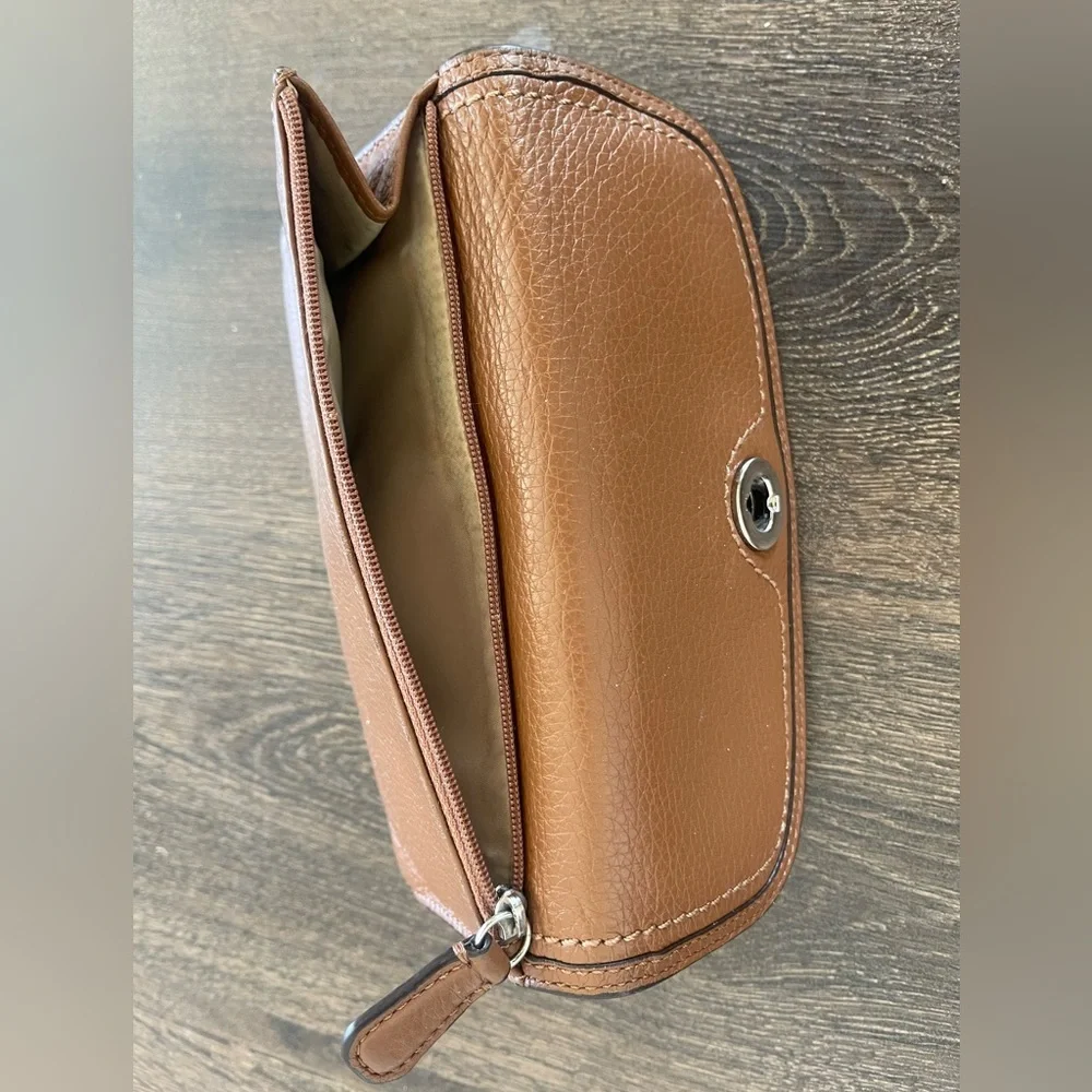 Coach Avery Tan Leather Shoulder Bag and Wallet Set